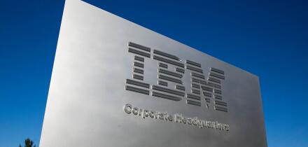A logo sign outside of the headquarters of IBM in Armonk, New York on November 21, 2015.