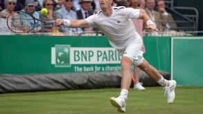 Great Britain's Andy Murray plays Spain's Tommy Robredo during the BNP Paribas Tennis Classic at The Hurlingham Club, London.