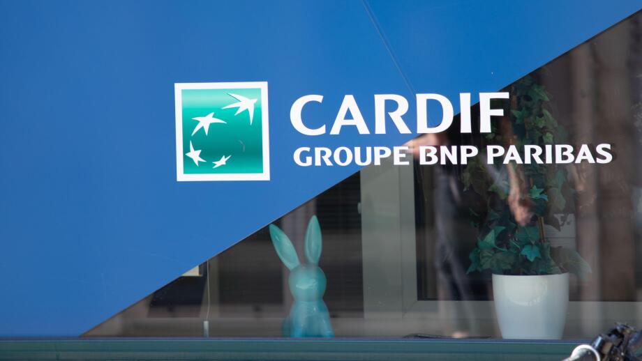 bordeaux , France -  08 18 2023 : Cardif paribas agency text brand and logo sign of french multinational bank office from bnp group