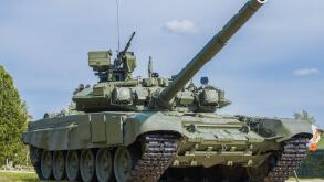 ALABINO, RUSSIA - AUGUST 25, 2020: Russian tank T-90A "Vladimir" close-up on a sunny day