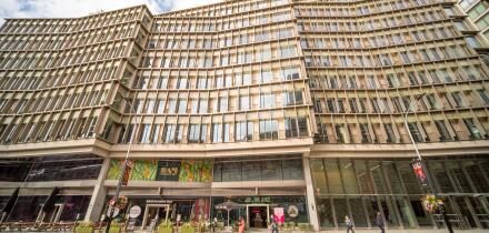 LONDON- AUGUST 21, 2025: The Zig Zag Building is a modern office and retail development located at 70 Victoria Street in Westminster