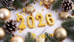 New year 2026 concept with Christmas decorations