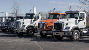 Indianapolis - March 20, 2024: Navistar International Semi Tractor Trailer Truck display at a dealership. Navistar International is subsidiary of Trat