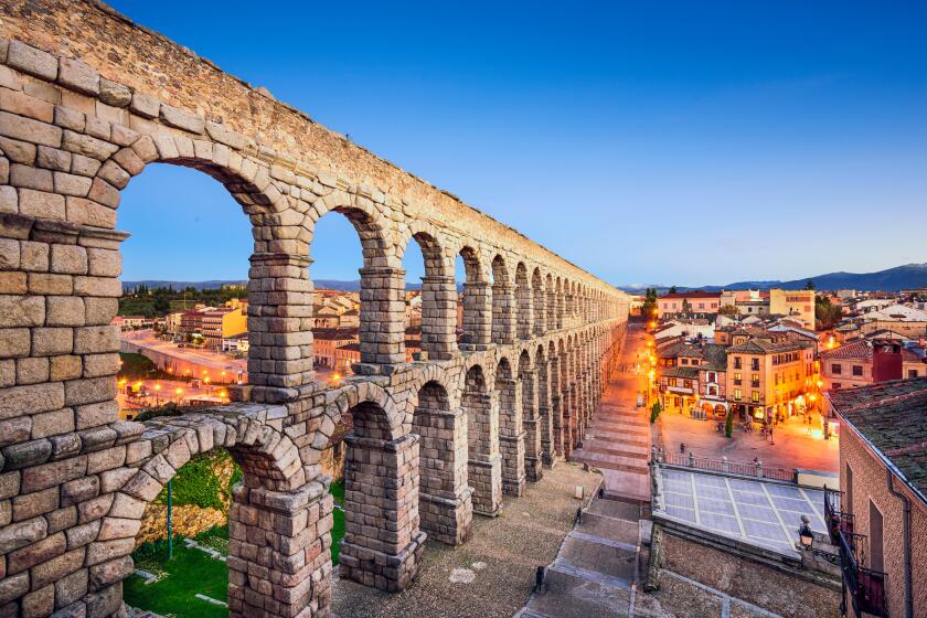 Segovia, Spain at the ancient Roman aqueduct.