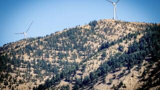 Wind Turbines at the Summit of a Turkish Mountain