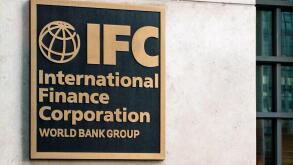 Sign outside of the International Finance Corporation, IFC, part of the World Bank Group.