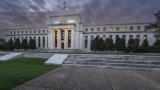 Washington DC?Oct 19, 2021; path and steps leading to front of United States Federal Reserve Bank.