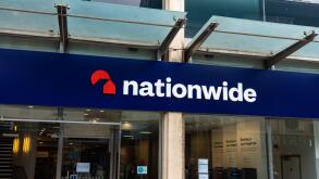 CARDIFF, UK - AUGUST 8, 2025 - The Nationwide Building Society branch in Cardiff showcases its logo and modern architecture, representing a key financ