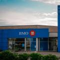Exterior facade of a BMO Bank branch in Ontario, Canada