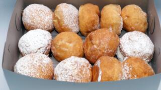 A Bakers Dozen of Donuts in a Box