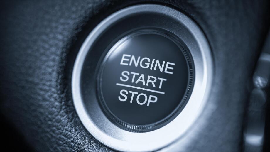 start stop engine car white button