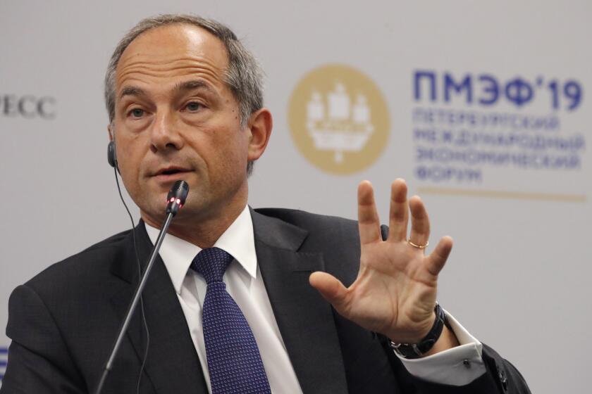 St Petersburg, Russia. 06th June, 2019. ST PETERSBURG, RUSSIA - JUNE 6, 2019: Societe Generale CEO Frederic Oudea at the 2019 St Petersburg International Economic Forum (SPIEF), at the ExpoForum Convention and Exhibition Centre. Sergei Karpukhin/TASS Host