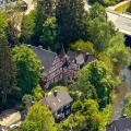 Aerial view, Ludwigsburg, red and white half-timbered house near Canal Street and Emil-Wolff-StraBe, Bad Berleburg, Siegen-Wittg