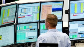 Main trading floor of the Frankfurt Stock Exchange, Deutsche Boerse AG, Frankfurt Stock Exchange, Frankfurt am Main, Hesse