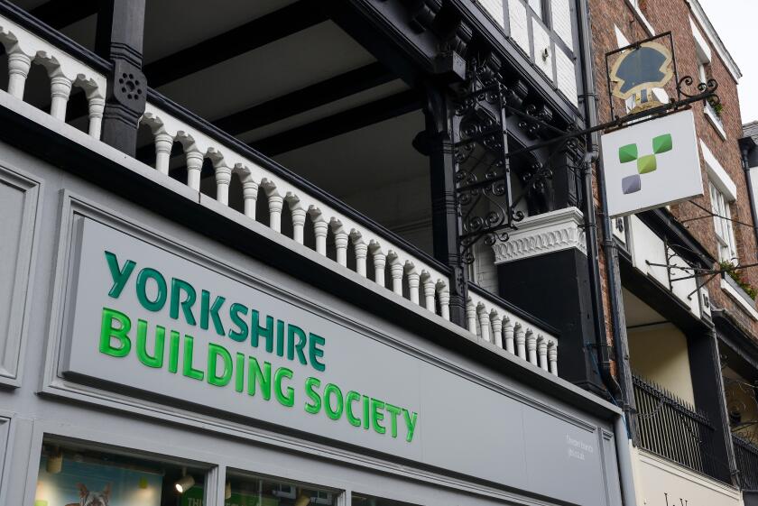 Yorkshire Building Society signage in Chester city centre UK