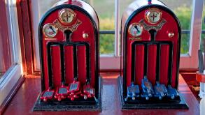 Tyer's Key-Token instruments at Wittersham Road signalbox on the Kent and East Sussex Railway