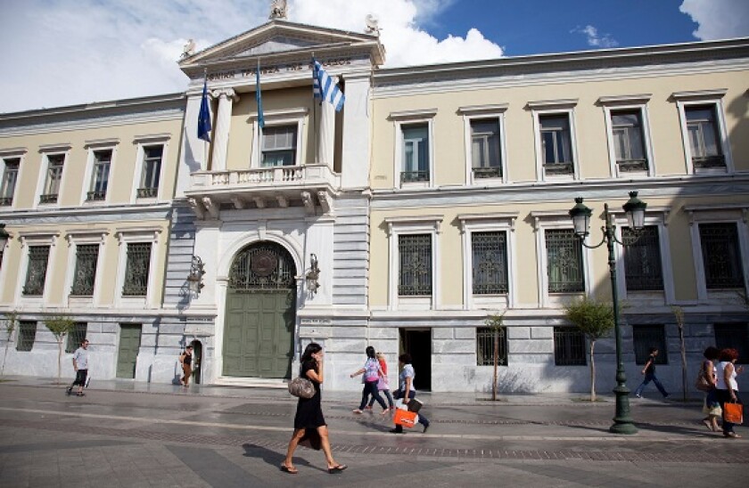 The National Bank of Greece in Plateia Kozia between the areas of Omonia and Monastiraki.