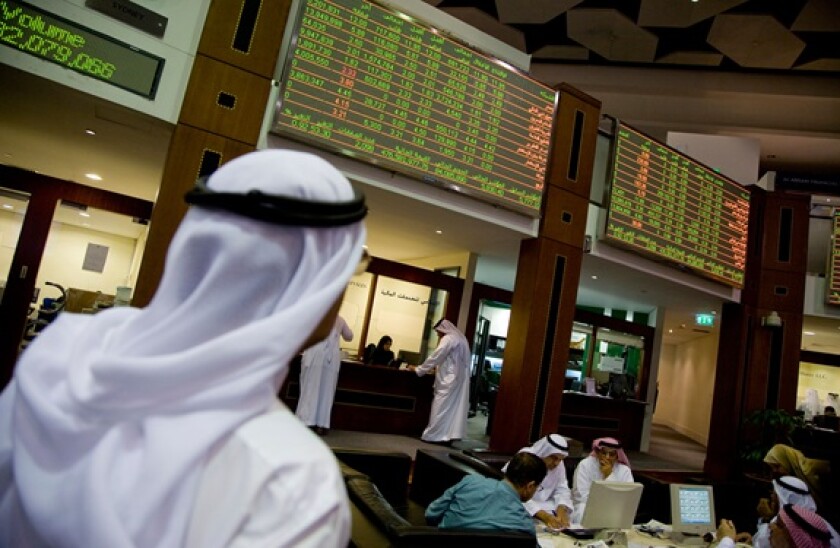 DFM Dubai Financial Market , Dubai World Trade Centre , Dubai , United Arab Emirates , UAE Middle East