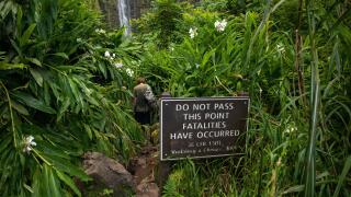 Tourists breaking the rules at the Pipwai Trail