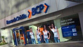 Banco de Credito (BCP) branch office on Av. 28 de Julio in Miraflores, Lima, Peru