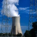 Cooling Towers & Electricity Pylons of Tricastin Nuclear Power Plant, or Nuclear Power Station, Rhone Valley, France