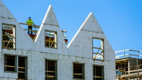 Builder at building site in Kalmar city