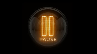 Pause. Pause button. Pause Icon. Nixie tube indicator. Gas disch