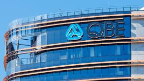 The logo and name of the Insurance giant, QBE on a building in Parramatta, Sydney, New South Wales, Australia