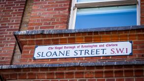 Sloane Street sign in Chelsea, London