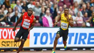 Yohan Blake (Jamaica), Alex Wilson (Switzerland). 200 metres men, heats. IAAF World Championships London 2017