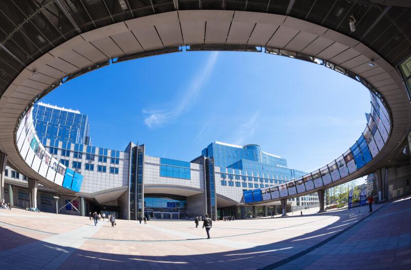 Brussels Esplanade Solidarnosc 1980, EU Parliament buildings, European Parliament building, Altiero Spinelli building, Brussels Belgium Eu Europe