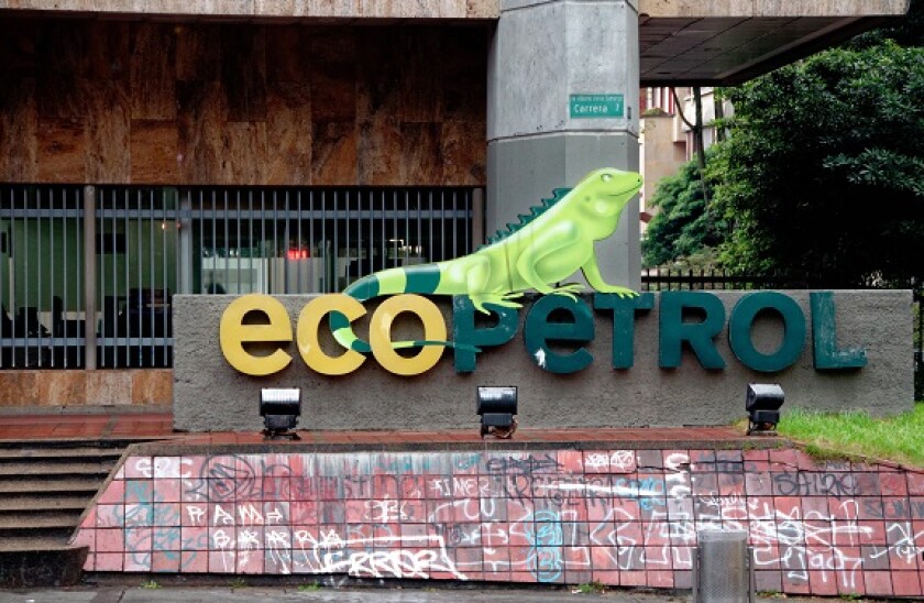 corporate office bearing the Ecopetrol logo, Bogota, Colombia