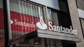 A Santander Bank branch is pictured in the New York City borough of Manhattan, NY