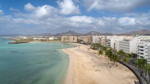 The beach in Arrecife on Lanzarote