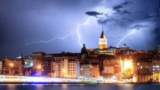 Istanbul, Turkey with storm
