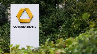 A logo sign outside of facility occupied by Commerzbank in Munich, Germany, on August 31, 2018.
