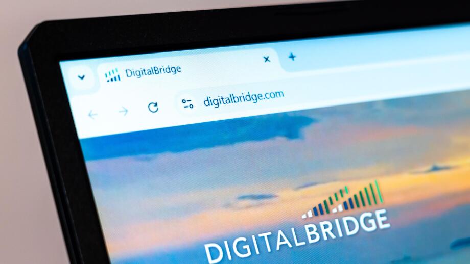 New York, USA - January 01, 2025: DigitalBridge official website displayed on a laptop screen, showcasing infrastructure investment and digital