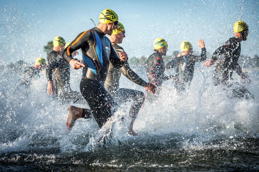 Start of the Ironman Triathlon, Amager Strandpark, Copenhagen, Denmark