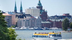 Sightseeing boat in Helsinki, Finland.