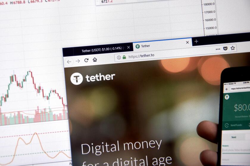 MONTREAL, CANADA - JUNE 20, 2018: Tether crypto currency home page. Cryptocurrency is a digital currency in which encryption techniques are used to ge