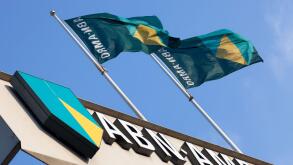 Netherlands, facade of the Dutch bank ABN-AMRO