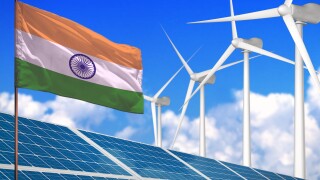 India solar and wind energy, renewable energy concept with solar-adobe-Jan2022