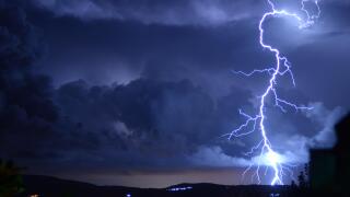 Dangerous storm with lightning and lightning