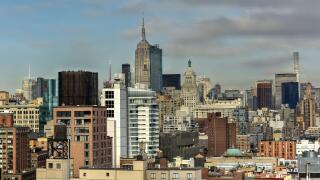 New York City Skyline view across Midtown Manhattan on a sunny day