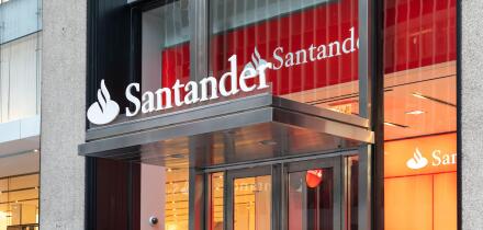 New York City, USA - August 18, 2022: A Banco Santander office in New York City, USA.