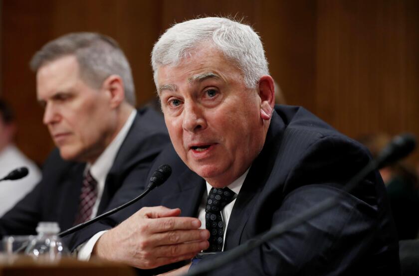 Retired four-star Army General John Abizaid testifies before the Senate Foreign Relations Committee during his confirmation hearing to be U.S. ambassador to Saudi Arabia on Capitol Hill in Washington, U.S., March 6, 2019. REUTERS/Kevin Lamarque