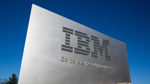 A logo sign outside of the headquarters of IBM in Armonk, New York on November 21, 2015.