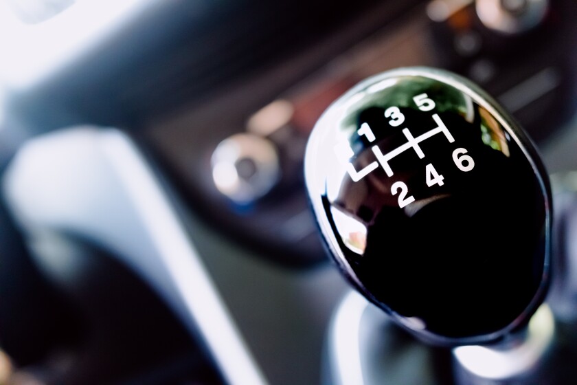 European cars have manual gear changes, in the photo detail of t