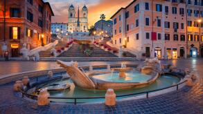 Rome. Cityscape image of Spanish Steps in Rome, Italy during sunrise.