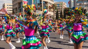 Cyprus, Limassol (Lemesos), Grand Carnival Parade held annually in March, Colourful Parade Participants